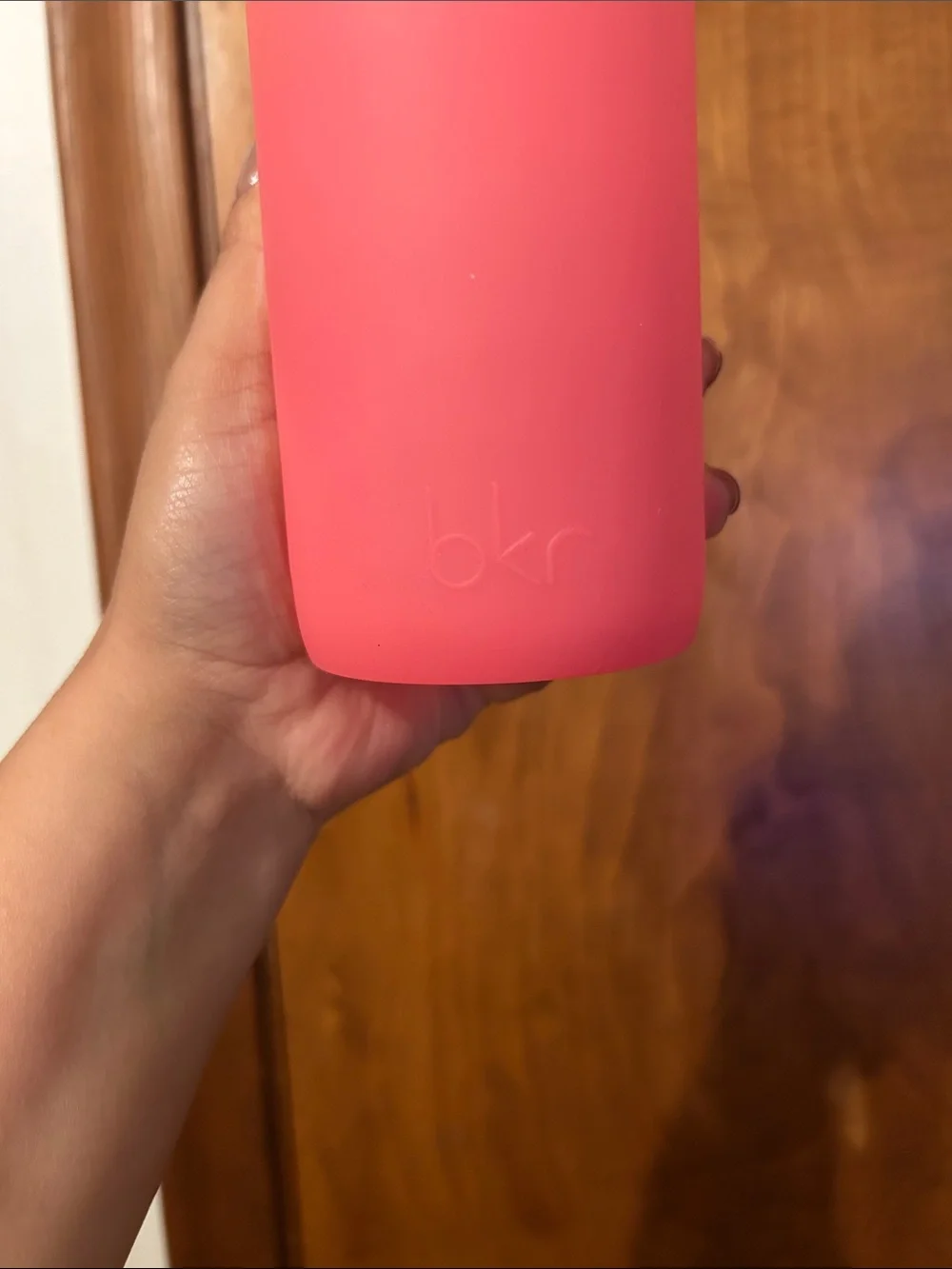 bkr Pink Silicone Body Bottle with Frosted Cap